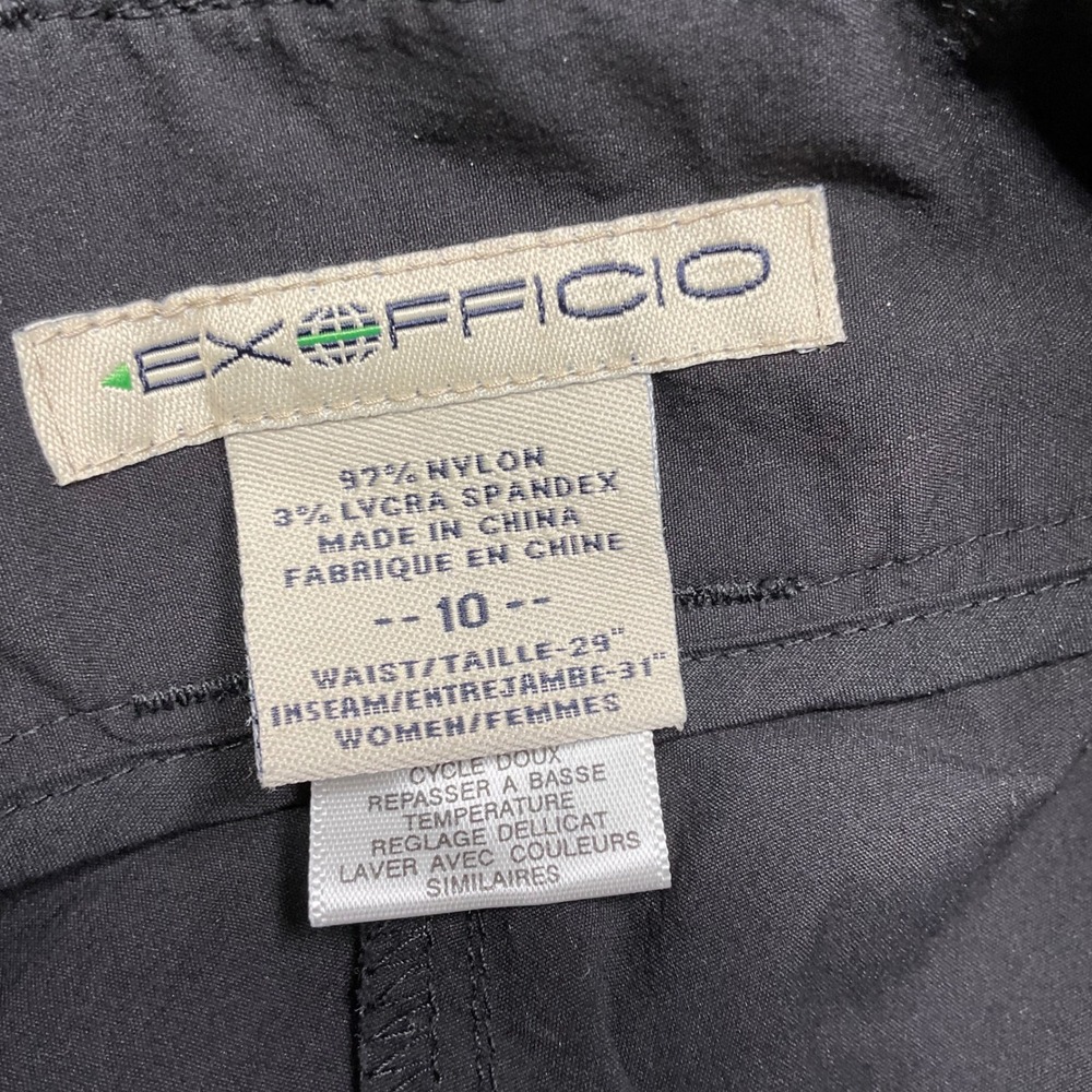 ExOfficio Womens Hiking Pants Black Size 10 Nylon Stretch Straight Leg - Picture 12 of 14